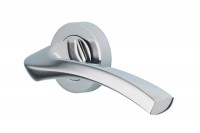 Door Handles Vision Designer Auva Lever on Round Rose Polished Chrome 5201 20.75